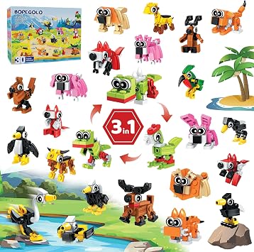 30 Pack Party Favors Building Set for Kids, 750 Pcs Mini Animal 3-in-1 Building Block Kit Sets, Classroom Goodie Bags Stuffers for Kid, Best Birthday Gifts for Boys Girls Ages 6+