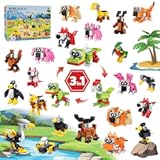 30 Pack Party Favors Building Set for Kids&comma; 750 Pcs Mini Animal 3-in-1 Building Block Kit Sets&comma; Goodie Bags Stuffers for Kids Classroom Prizes Birthday&comma; Best Gifts for Boys Girls Ages 6&plus;