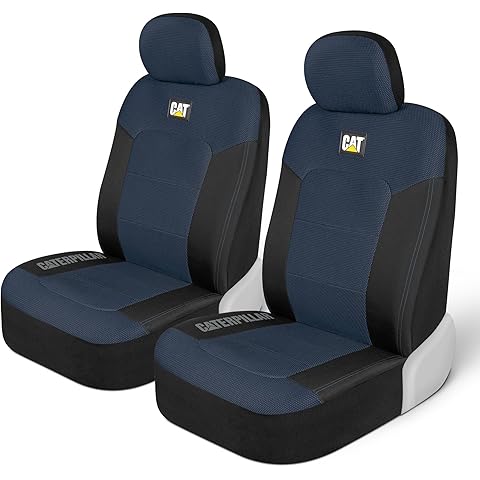 CAT Blue & Black Seat Covers for Cars, Trucks, & SUV - Set of (2) MeshFlex Car Seat Cover Front Seat Protectors - Airbag Compatible Seat Covers for SUV Interior Covers & Seat Cover Accessories