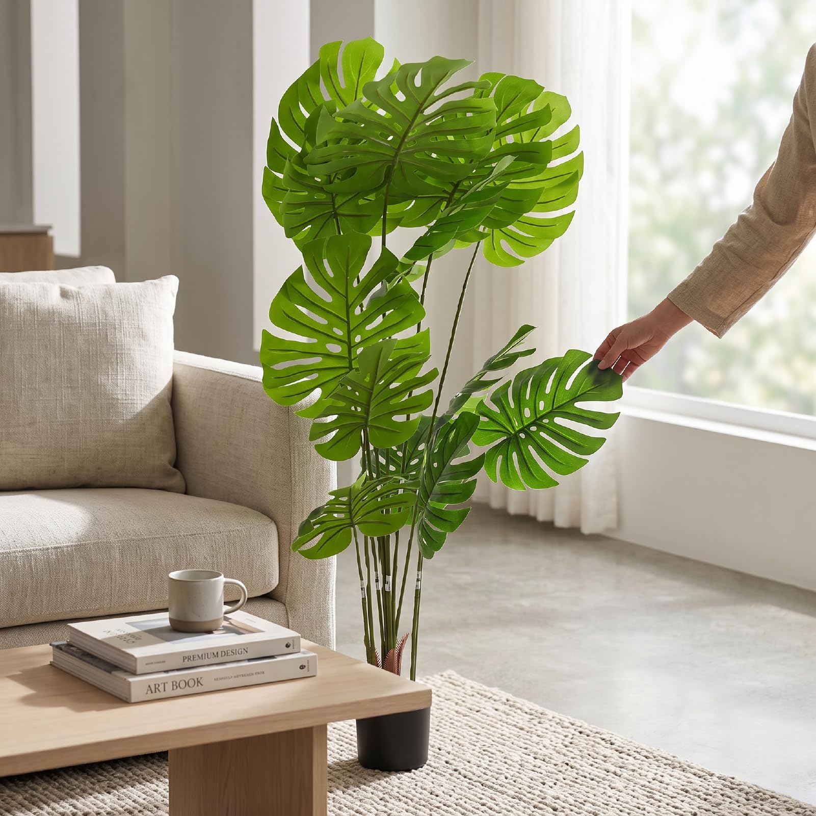 Sztuczna Monstera, Realistyczna Duża Roślina Doniczkowa (160cm)