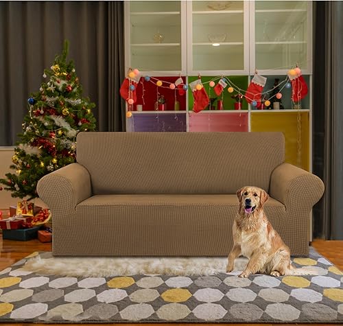 Miniatura 2 de KEKUOU Funda elástica para sofá biplaza, fundas de sofá para sofá de 2 cojines (55-79 pulgadas), protector de muebles con parte inferior elástica