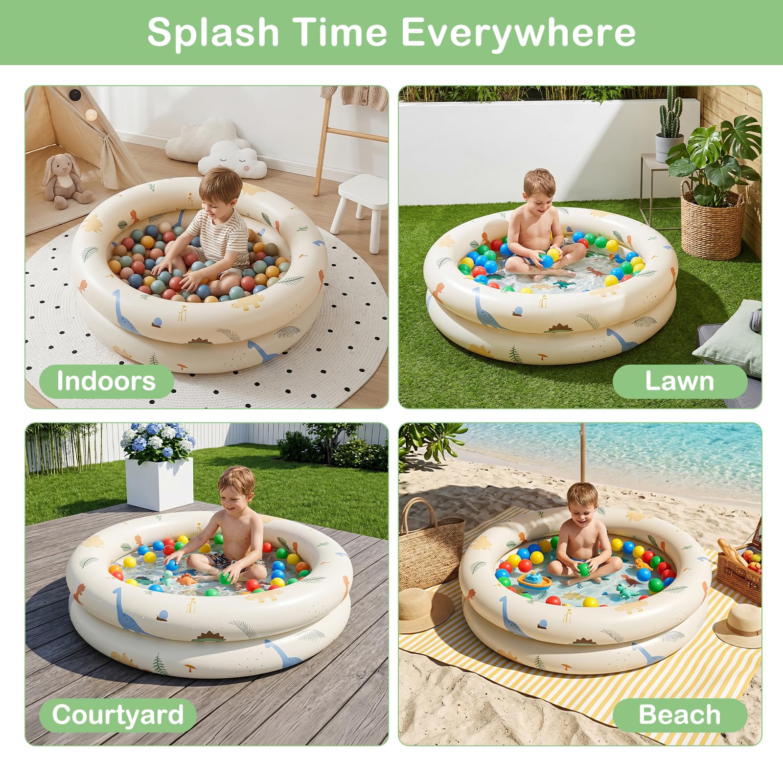 Piscine Gonflable Pour Enfant - Piscine À Pagaie Pour Bébé De 90X30 Cm Avec Bulle De Sécurité Gonflable - Piscine Gonflable Pour - Jeux - Jouets