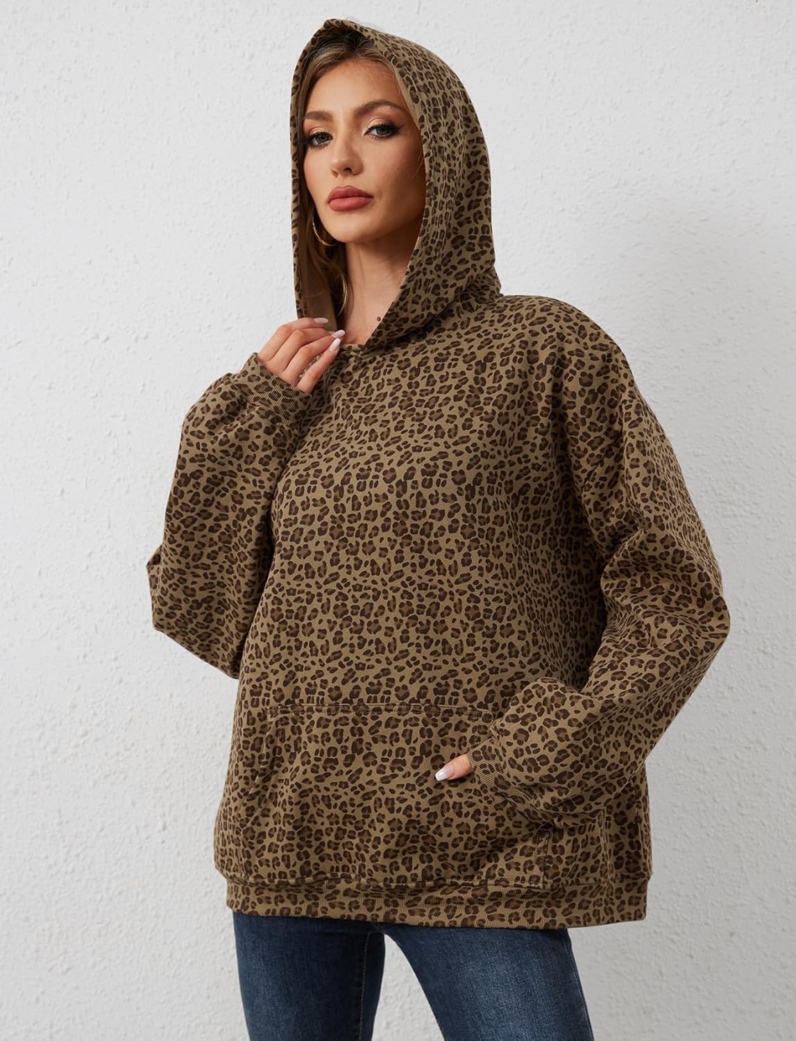 Camo Hoodie Womens Maple Leaf Fleece Hooded Sweatshirt Oversized Camouflage Hoodies For Women Trendy - Image 8