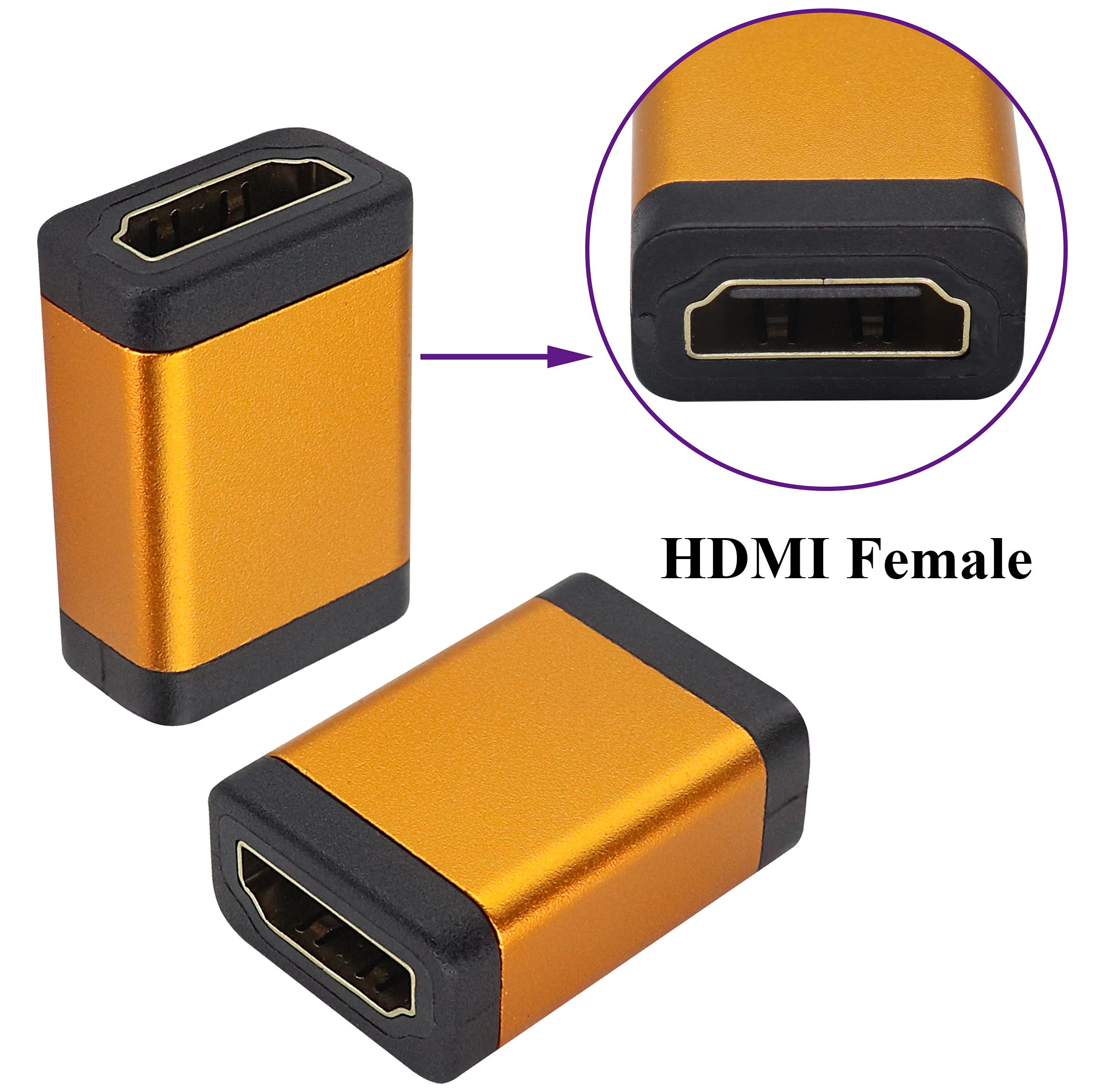 5x Adattatore accoppiatore HDMI maschio/maschio - Connettore placcato oro compatibile Full HD TV 1080p 4K 2K 3D PC - Adaptout marca francese