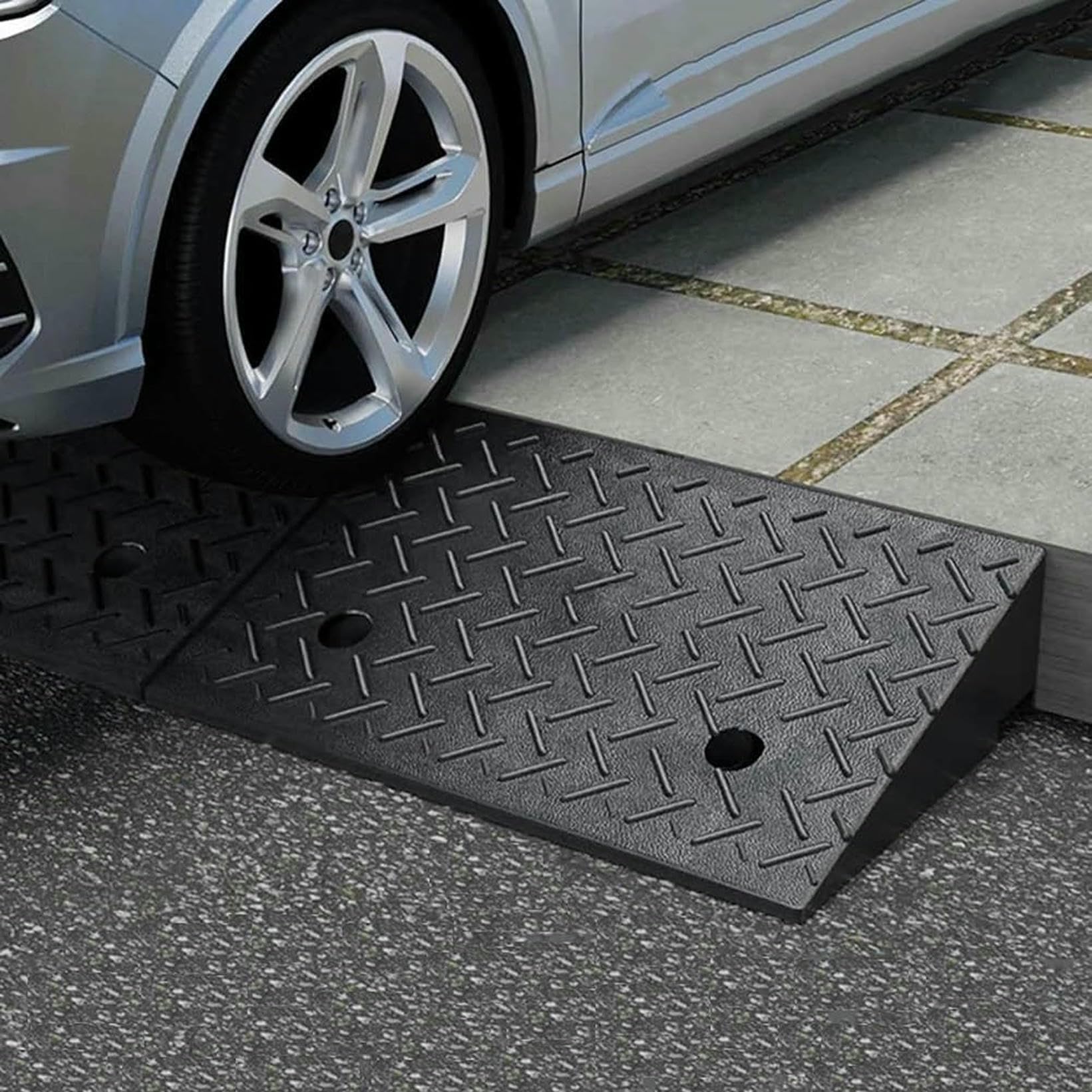 Rampa De Umbral para Silla De Ruedas, Scooter, Rampa Portátil De Goma, Rampas De Carretera Pesadas, Rampas De Carga para Coches, Bicicletas, Motocicletas (6 Cm / 2.3 Pulgadas)