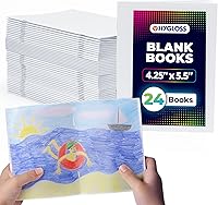 Hygloss Blank Books 24-Pack: 4.25x5.5 A6 Unlined Sketchbooks for Kids - White Paperback Journals for Stories, Doodles & Crafts