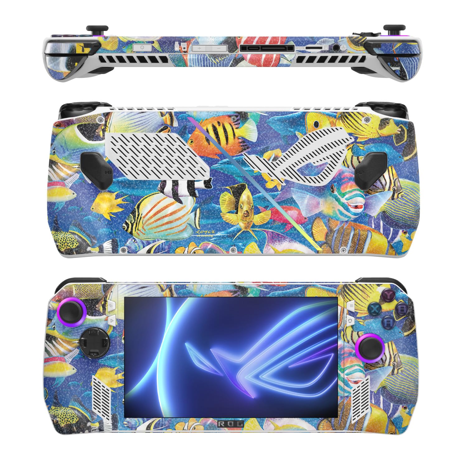 MightySkins Glossy Glitter Skin Compatible with Asus ROG Ally - Tropical Fish | Protective, Durable High-Gloss Glitter Finish | Easy to Apply