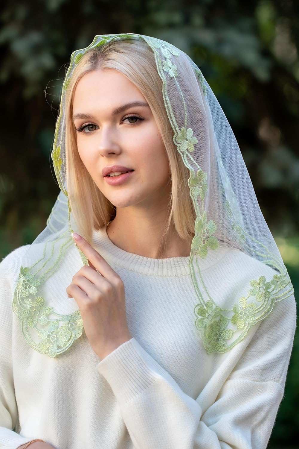 Catholic Mantilla Mass Infinity Veil Church Lace Veil Spanish Chapel Mass Head Covering Short