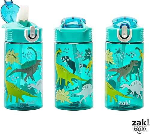 Miniatura 178 de Zak Designs Botella de agua de Paw Patrol, plástico sólido, 16 oz, pajilla, asa, cubierta de boquilla emergente contra fugas