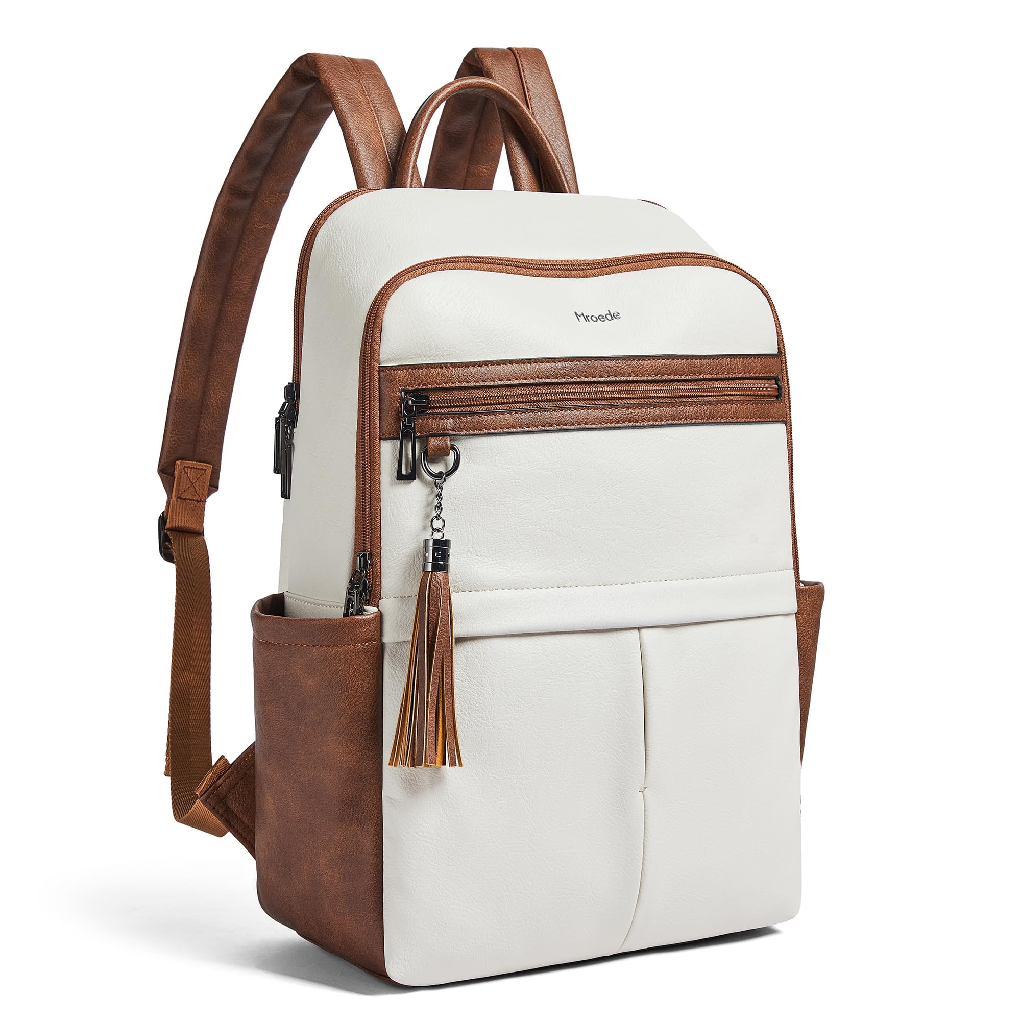 Leather Laptop Backpack for Women, 15.6" Causal Daypack Backpacks Purse Computer Backpack with Laptop Compartment for Travel Work College Business,