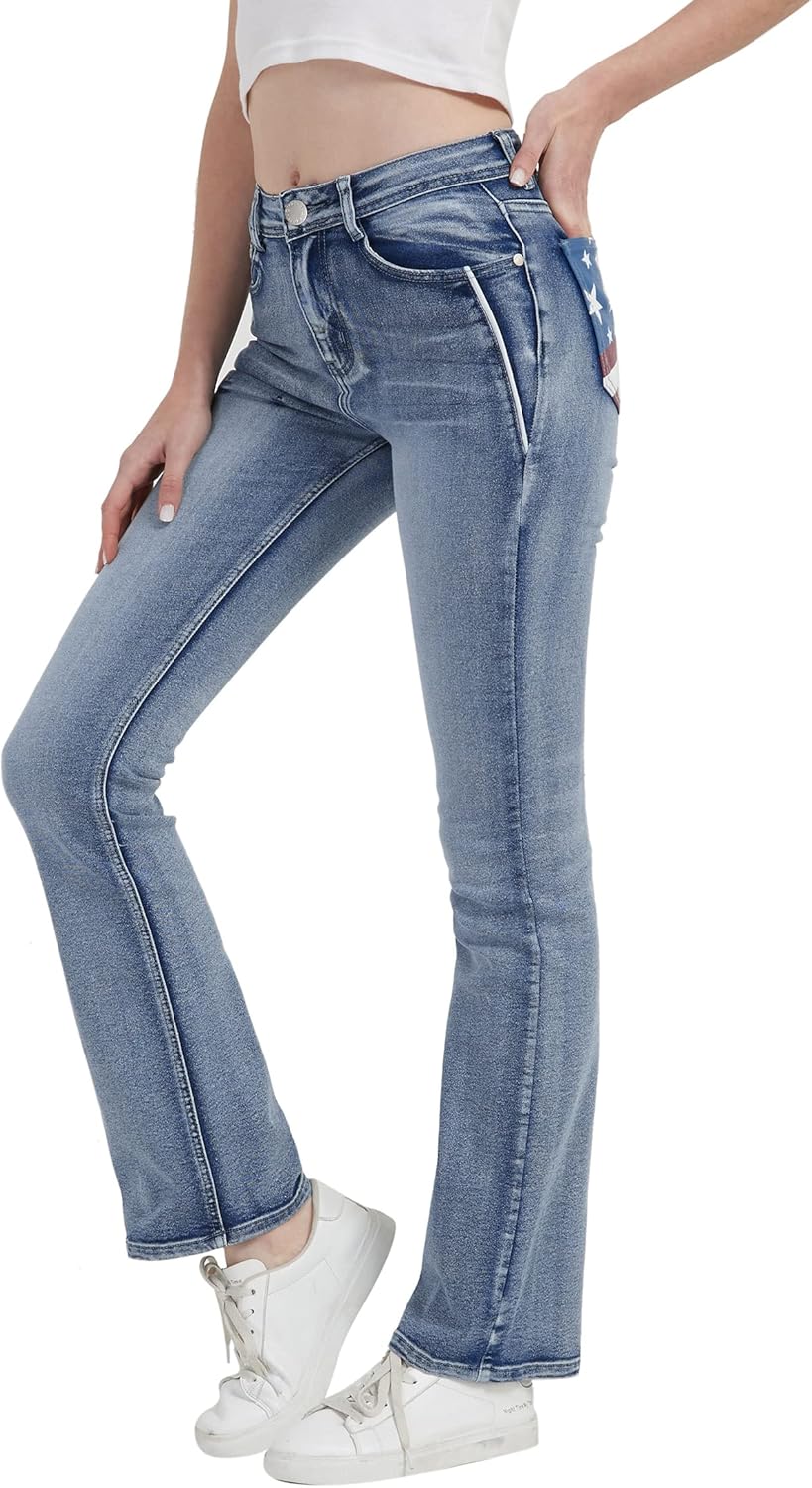 Women's High Rise Stretch Curvy Bootcut Jeans (Size 5-17)