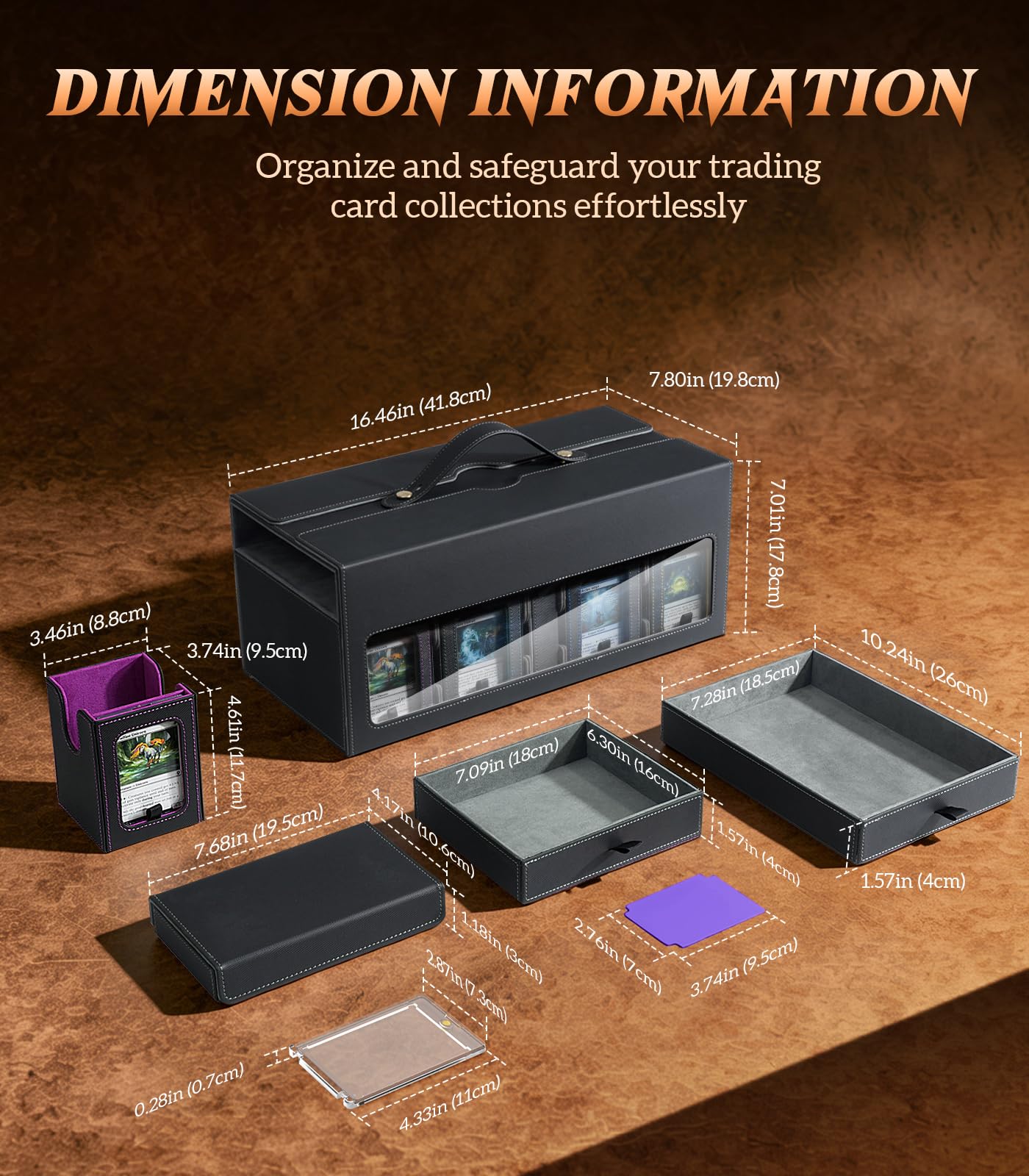 TiMOVO MTG Commander Deck Box, 11-in-1 Modular for TCG/PTCG - Black Rainbow