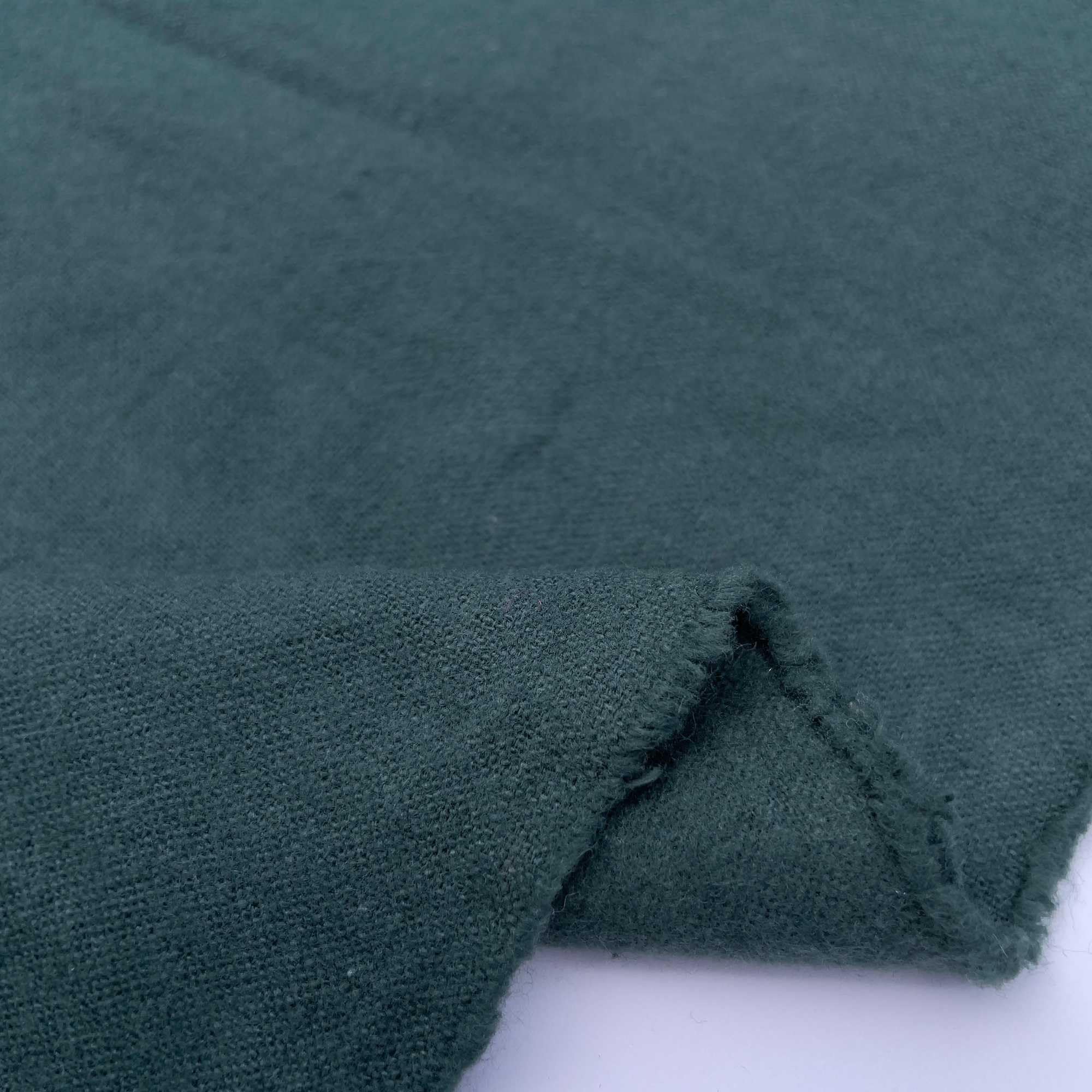Woven Plain 100% Brushed Cotton Winceyette Wynciette Soft Flannel Flannelette Fabric | 40" - 105 cm Wide (Per Metre, Bottle Green)