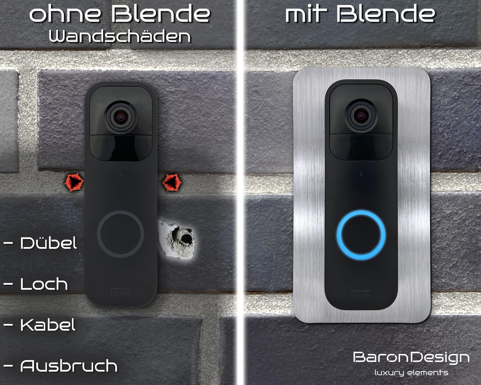 Bisel De Acero Inoxidable Para Ring Video Doorbell Pro - Oculta Agujeros Y Daños, Fácil De Instalar