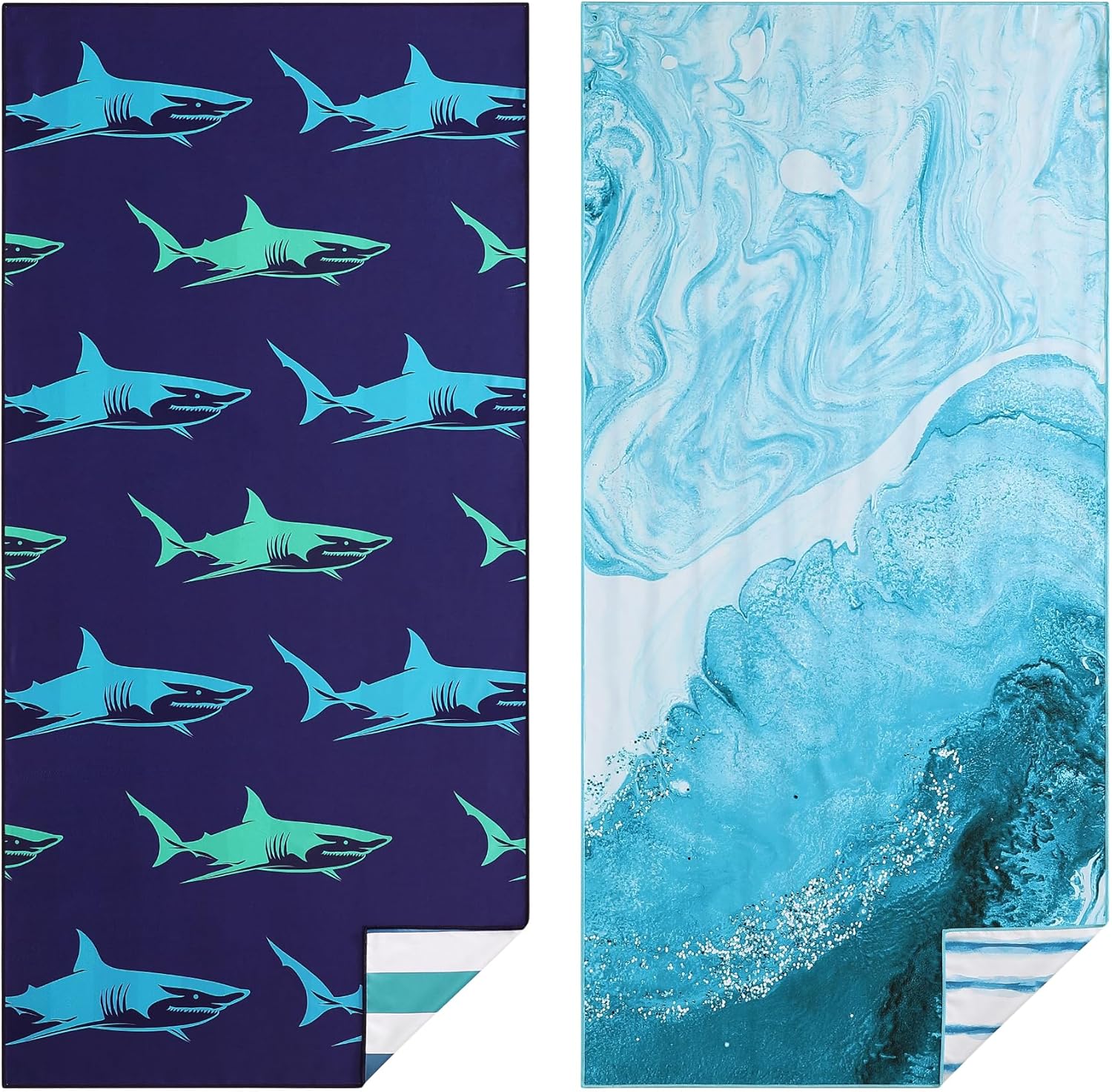 Casa Platino Large Beach Towels 2 Pack – Extra Large 32″x71″ Quick Dry, Sand Free Microfiber, Perfect for Poolside, Beach Picnics, Travel & Camping – Lightweight Summer Essential – Cancun