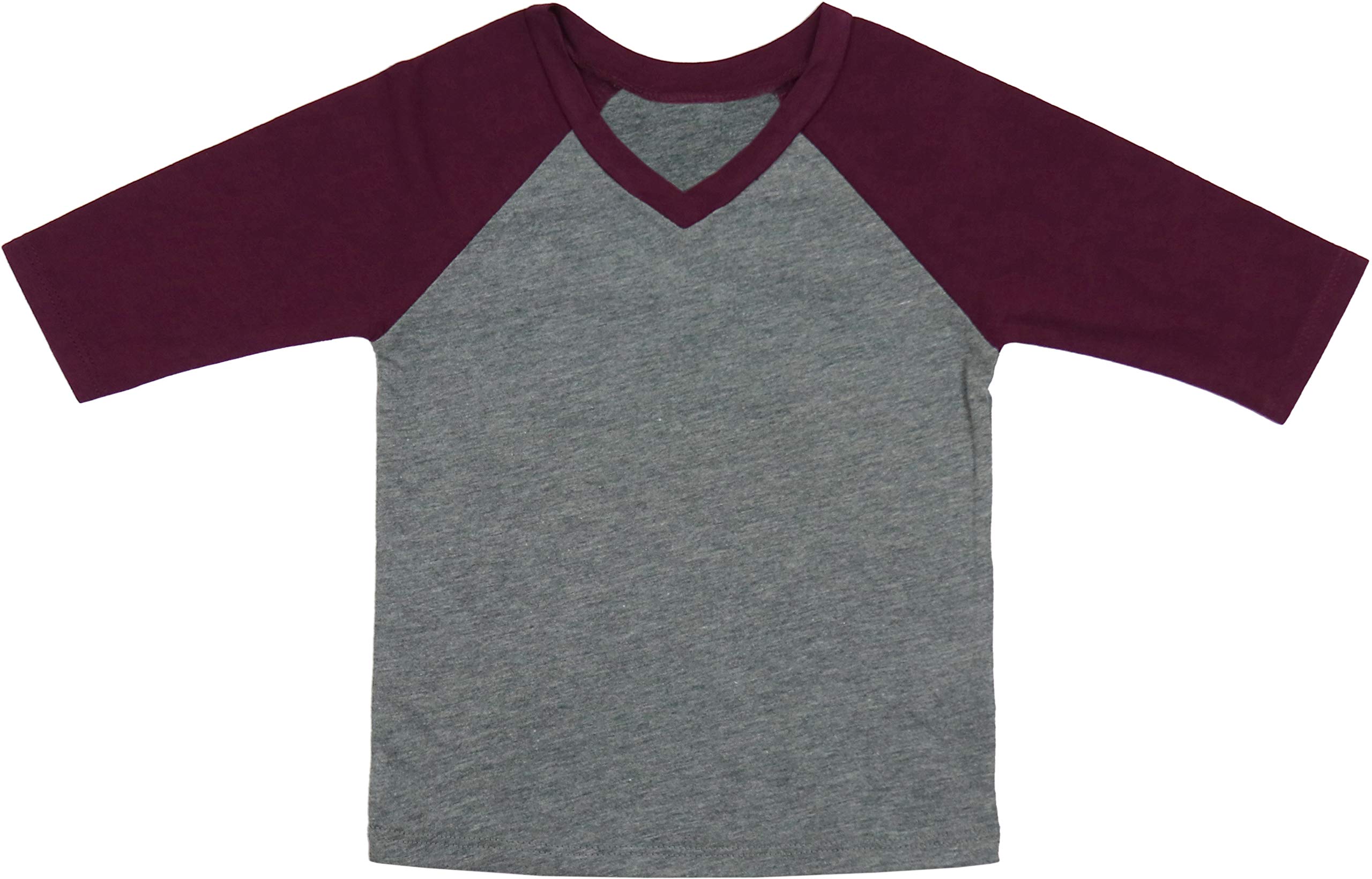 ToBeInStyle Kids Boys Girls Cotton Jersey Contrast Raglan V-Neck Tee T-Shirts