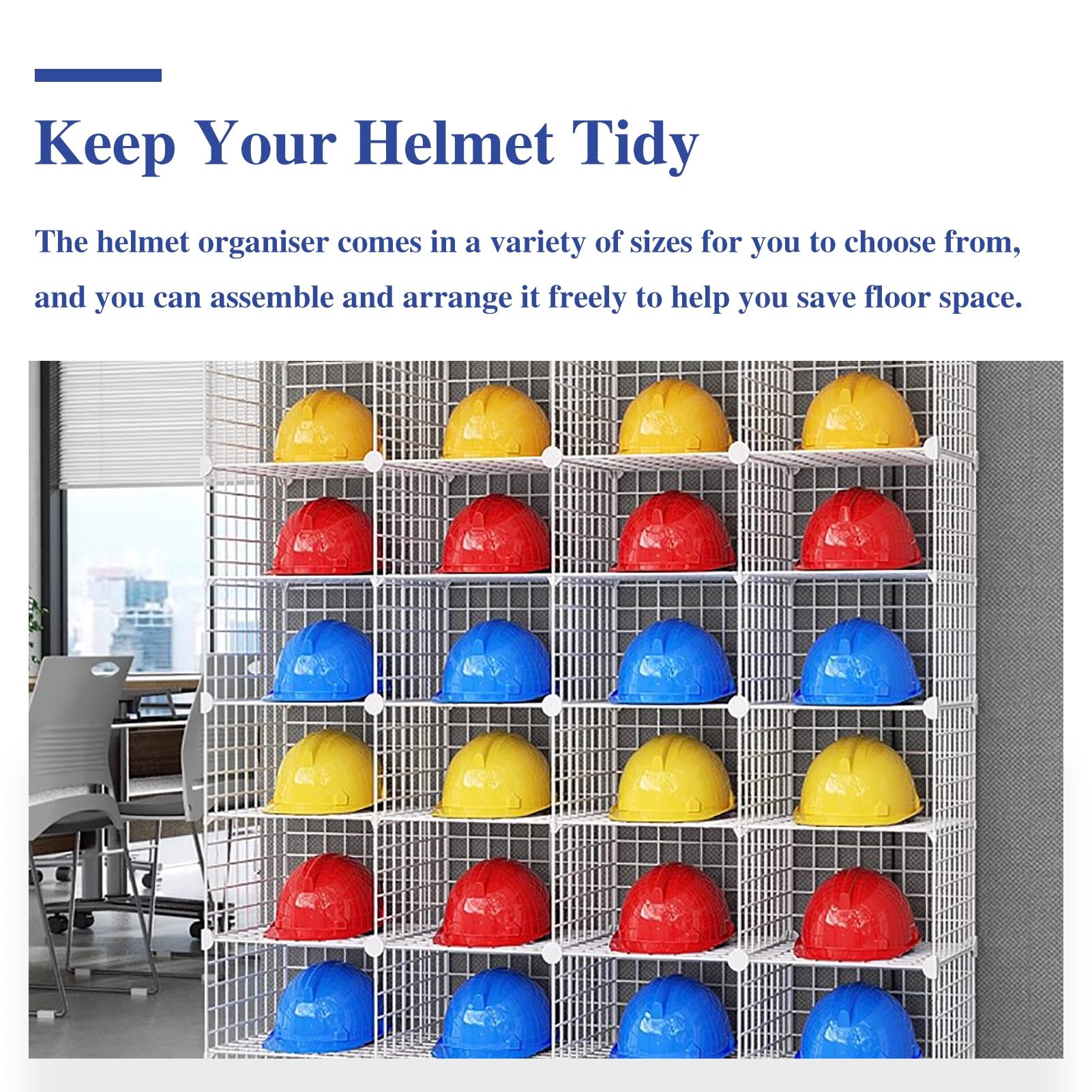 Casco Obra Cajas de Almacenamiento Apilables para Cascos de Seguridad con Estantes Ajustables, Estante de Colocación de Cascos de Seguridad Móvil con Ruedas, Estante de Exhibición de Cascos(Black,75x3