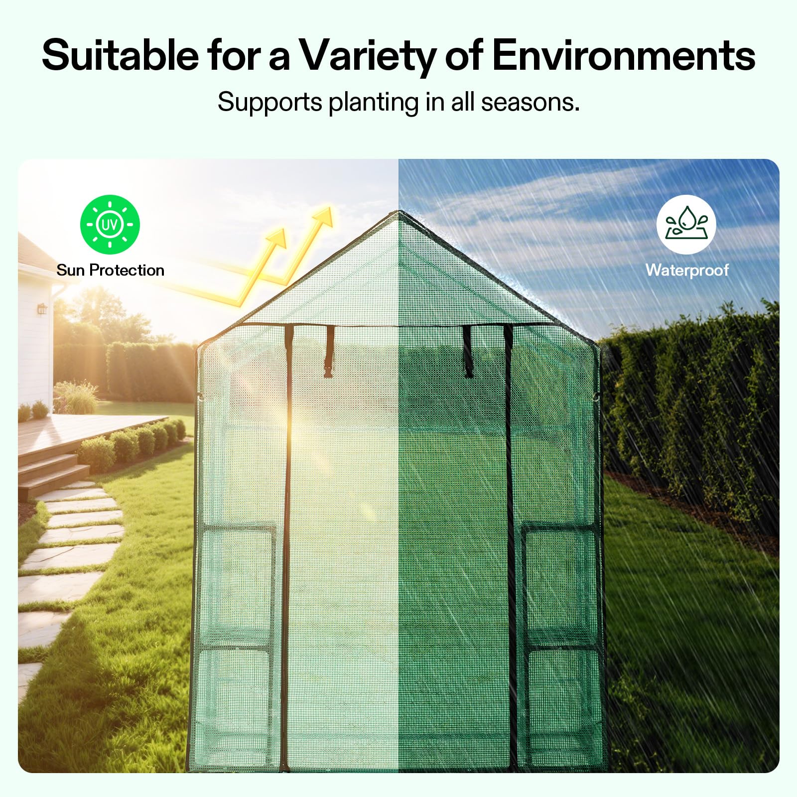 Amazon.com : VIVOSUN 57x57x77 Inch Mini Walk in Green House with