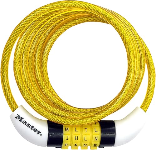 Miniatura 4 de Master Lock 8152DASTWD Cable combinado de palabras preestablecidas, amarillo