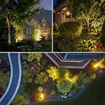 Banord Outdoor Landscape Lighting, 4 Pack Low Voltage LED Outdoor Spot Lights with Transformer, IP65 Waterproof, 2700K Warm White for Yard, Garden, Lawn, Plants