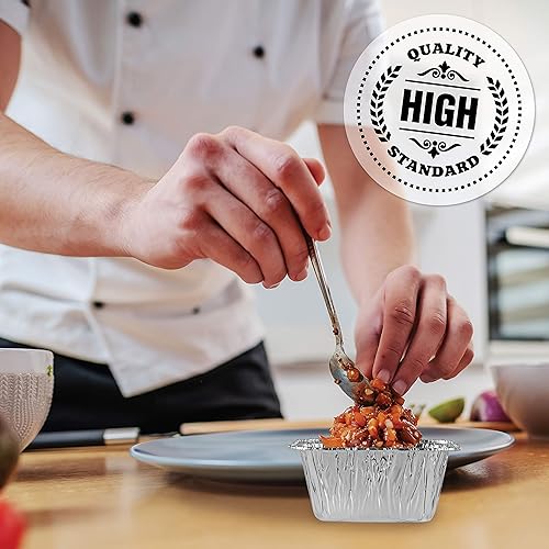 Miniatura 13 de PLASTICPRO Moldes de aluminio desechables de 3 x 3 x 2 pulgadas para hornear, utensilios de cocina perfectos para hornear pasteles, brownies, pan