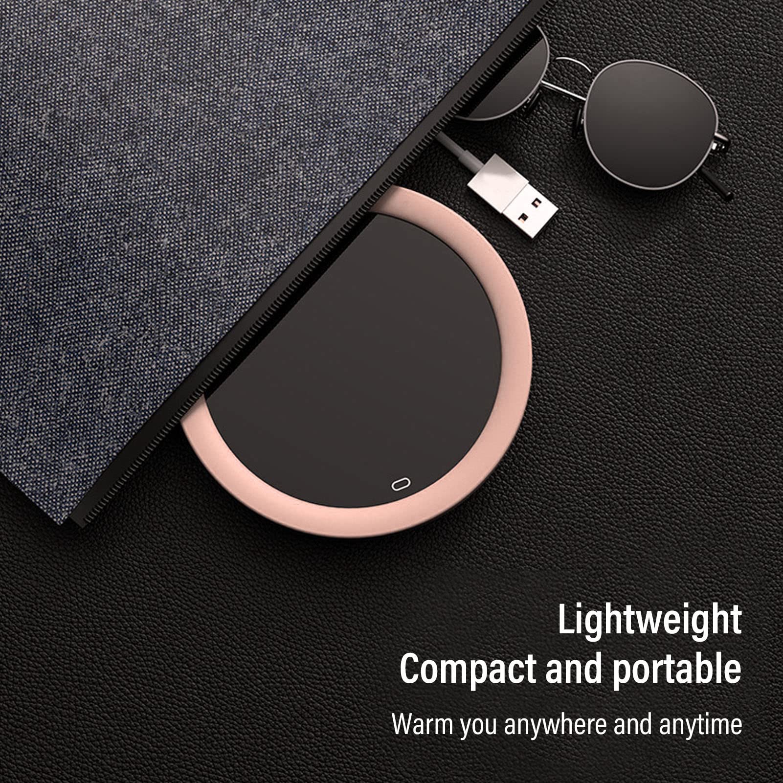 Placa calentadora de tazas, calentador de café USB para escritorio, calentador de bebidas para café, leche, té y calentador eléctrico de tazas de café para oficina en casa (rosa)