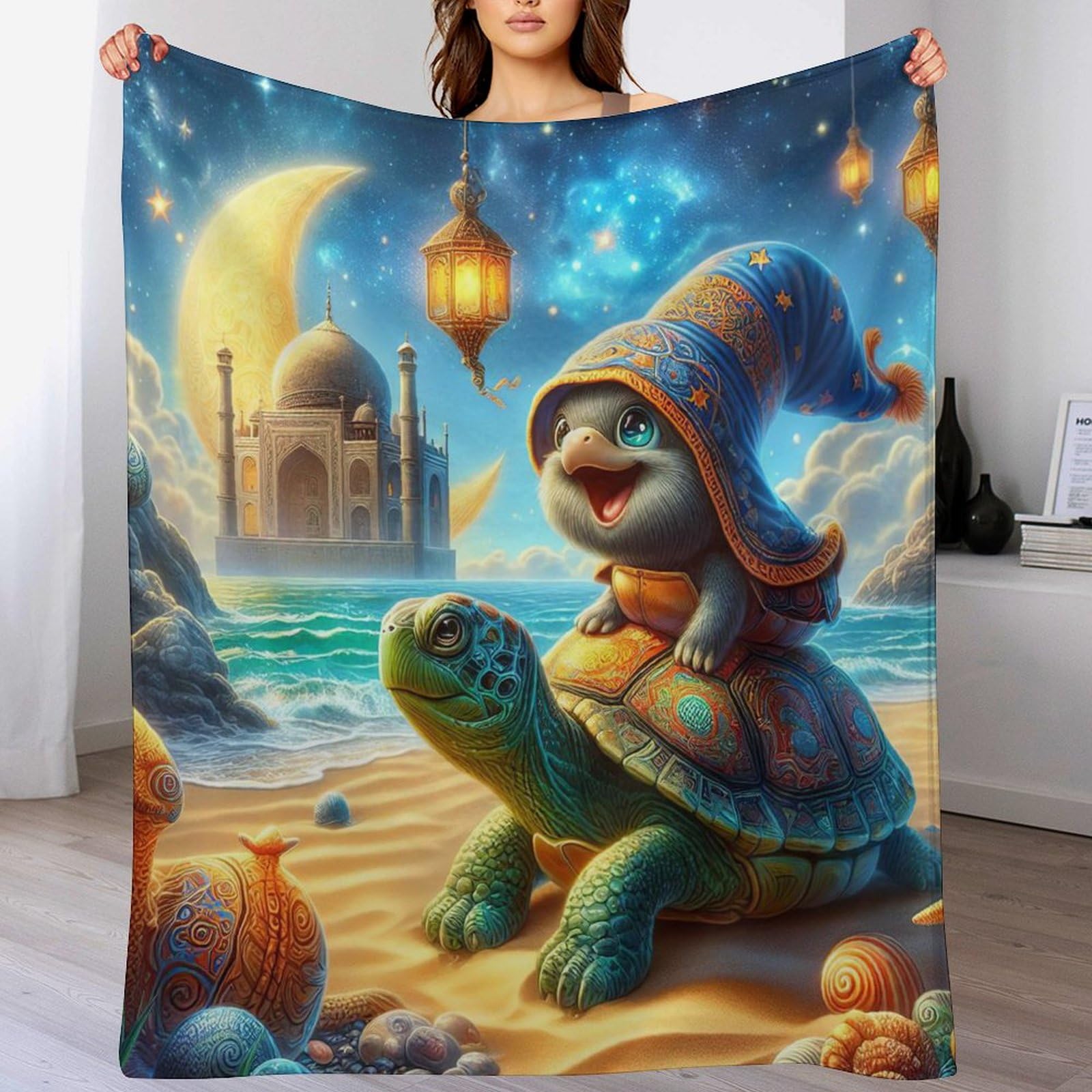Couverture en flanelle de qualité supérieure motif tortue