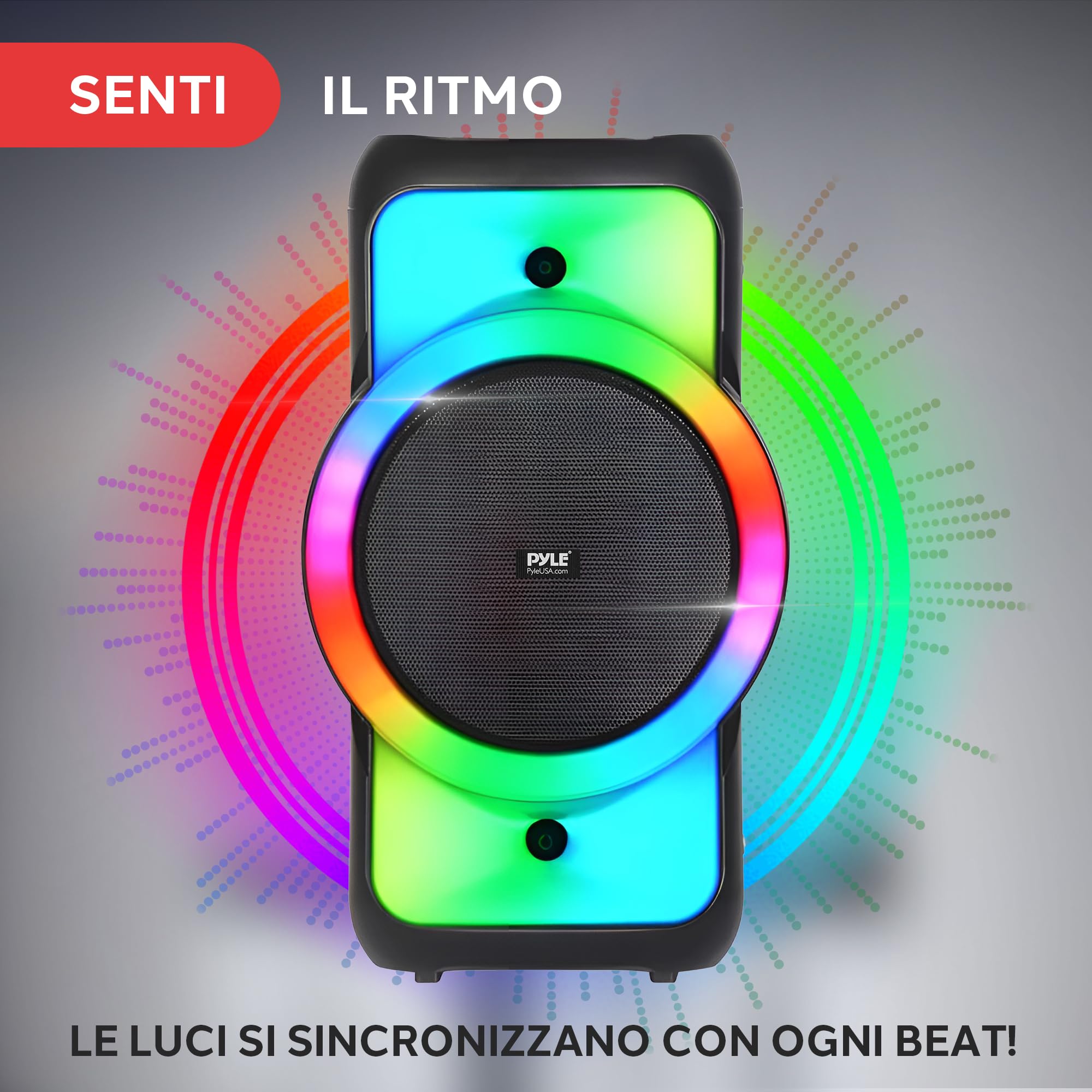 Pyle Cassa Bluetooth Potente 160 Watt, Sistema Stereo Wireless TWS con Bassi Potenti e Alti Chiari, Altoparlante Bluetooth Portatile con Borsa, Treppiede, Radio FM, USB, AUX, Ingressi Mic, 38x30x61cm
