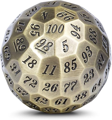 Miniatura 4 de DNDND Juego de dados azul D100, troquelado de un solo metal de 100 caras con caja de metal y bolsa de terciopelo para juegos de mesa (azul con