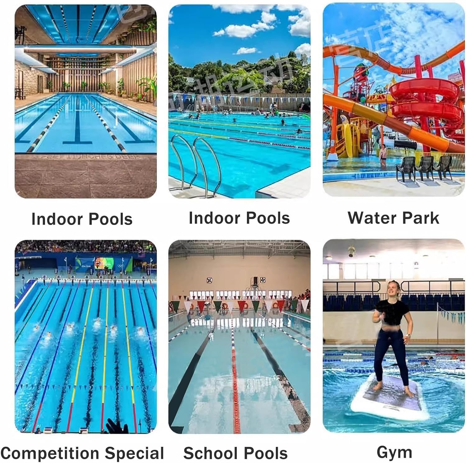 Generisch Schwimmbecken-Bahnteiler – 2 m schwimmende Sicherheitsbojenleine – Schwimmzubehör für Poolbereiche – langlebige, einfach zu verwendende schwimmende Trennwände für geordnetes Schwimmen