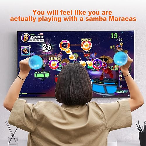Miniatura 9 de Empuñaduras para controlador de interruptor, empuñaduras de control de mano de juego Samba Maracas compatibles con Samba de Amigo Party Central