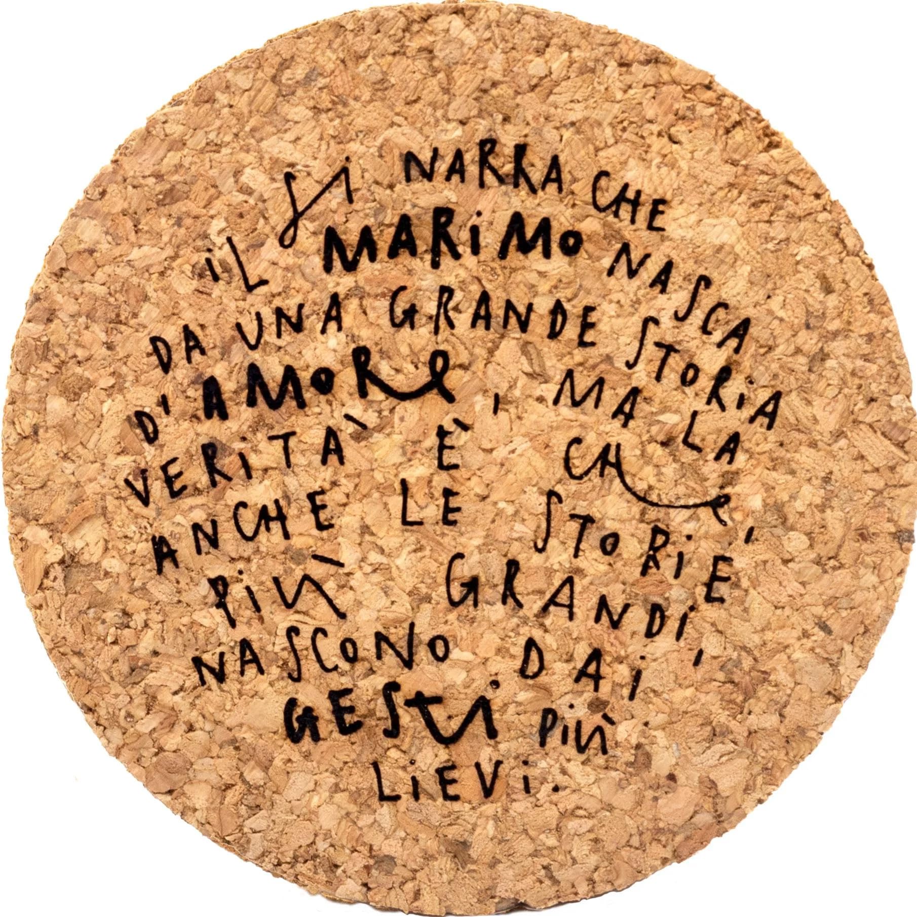 KAKI La Felicità è Nelle Piccole Cose Marimo Coppia Originale in Vaso di Vetro con Tappo in Sughero, Artigianale, Fondale Bianco, Diametro 8cm, Altezza 11cm, Made in Italy