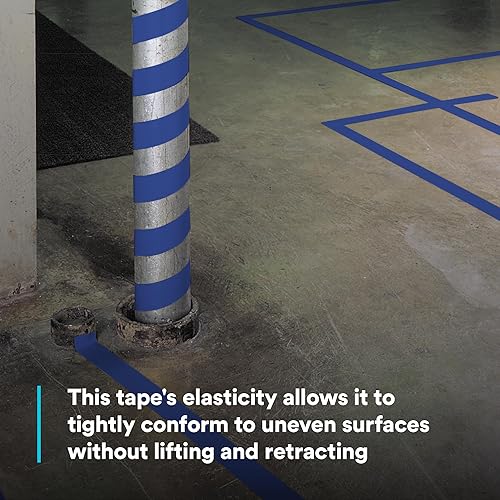 Miniatura 8 de 3M Cinta de vinilo 471, 38 pulgadas x 36 yardas, azul, 1 rollo, cinta azul para piso, alternativa de pintura para marcado de piso, distanciamiento