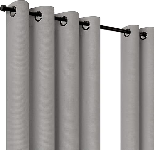 Miniatura 9 de Umbra Cortina de ventana con textura otomana, 100% opaco, 95 pulgadas de largo x 50 pulgadas de ancho, color lino