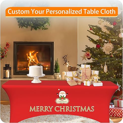 Miniatura 7 de Mantel personalizado con texto del logotipo de la empresa, mantel personalizado, mantel de elastano elástico personalizado para eventos de ferias