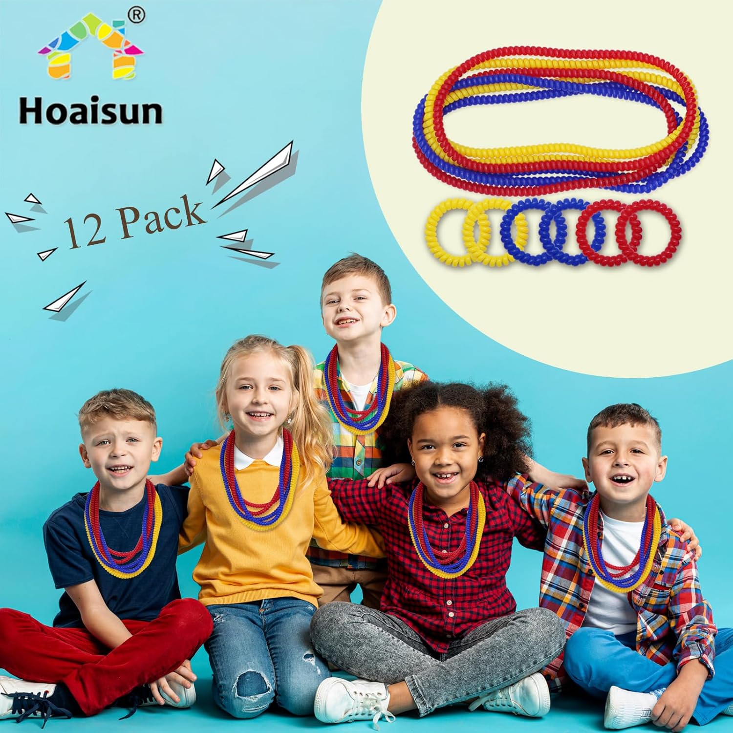 Chew Necklaces for Sensory Kids, 12 Pack Stretchy Coil Toddler Bracelets Chewy Necklace Sensory Toys for Kids with Autism, ADHD, Biting, Teething Needs, Autism Fidget Toys Reduce Stress and Anxiety - Image 7