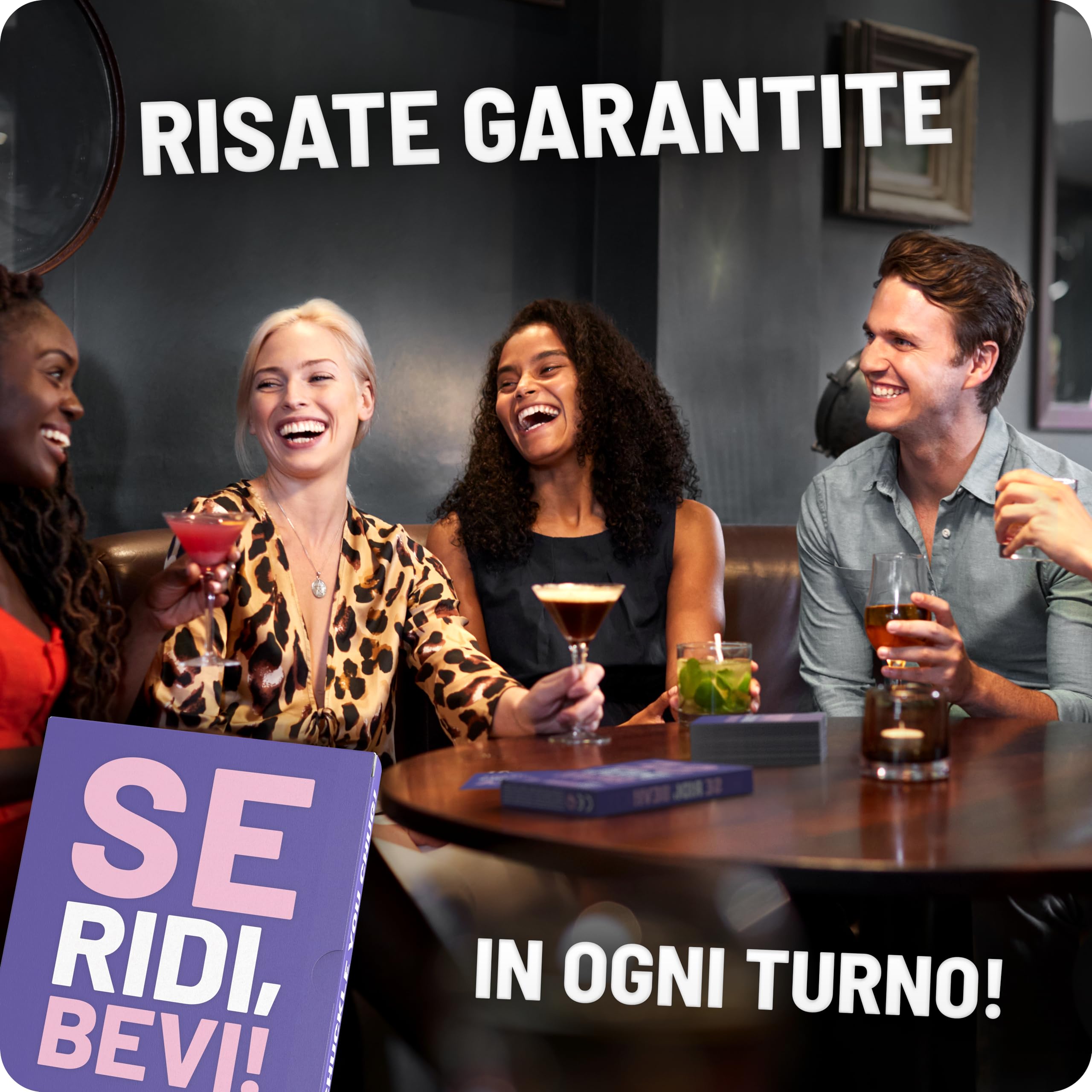 Se Ridi, bevi! - Il divertente gioco alcolico - Gioco di alcolici con 100 carte - gioco di alcolici - gioco di carte - giochi di partito per adulti - 18+ - Edizione italiana