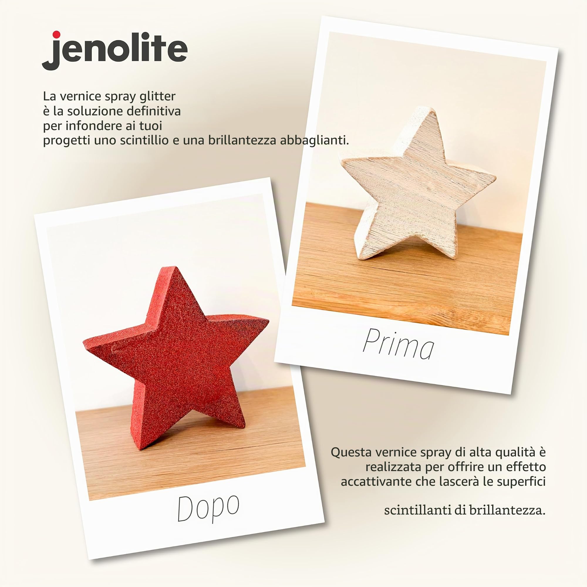 JENOLITE Vernice spray glitterata | ROSSO | 3 x 400ml | Vernice spray glitterata multisuperficie | Ideale per progetti artistici: perfetto per cornici, specchi, ornamenti e artigianato
