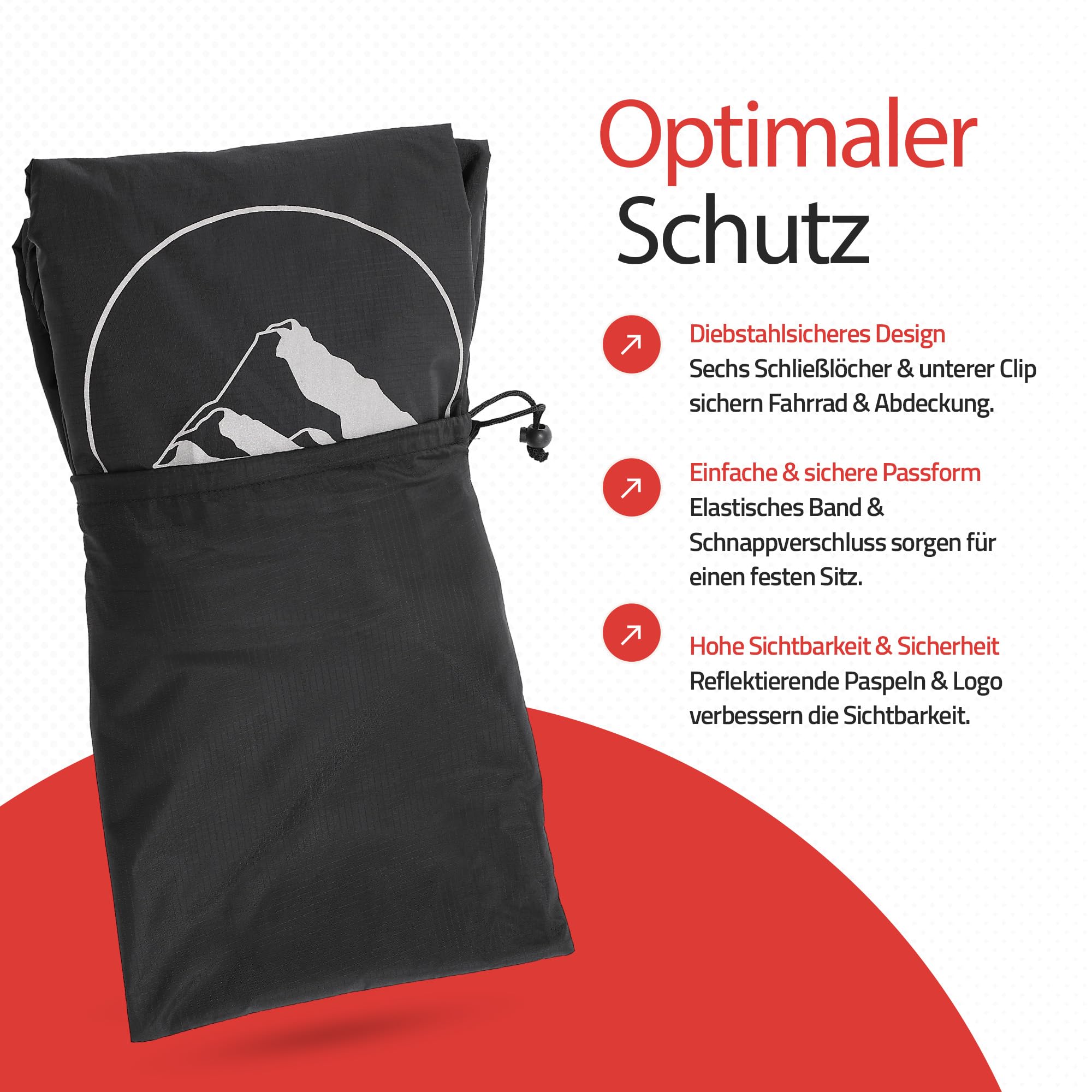 HikeMeister® Premium Qualität Fahrradabdeckung Wasserdicht 300D Oxford Abdeckungen Fahrradschutzhülle Fahrradträger für 1/2 Fahrräder Wasserfest Atmungsaktiv Regenschutz Schutzbezug (Für 1 Fahrrad)