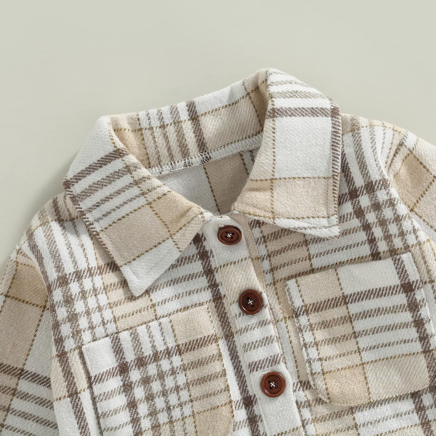 Baby Boy Plaid Shirt Romper Flannel Long Sleeve Oversized Tops Infant Button Down Fall Clothes - Image 3