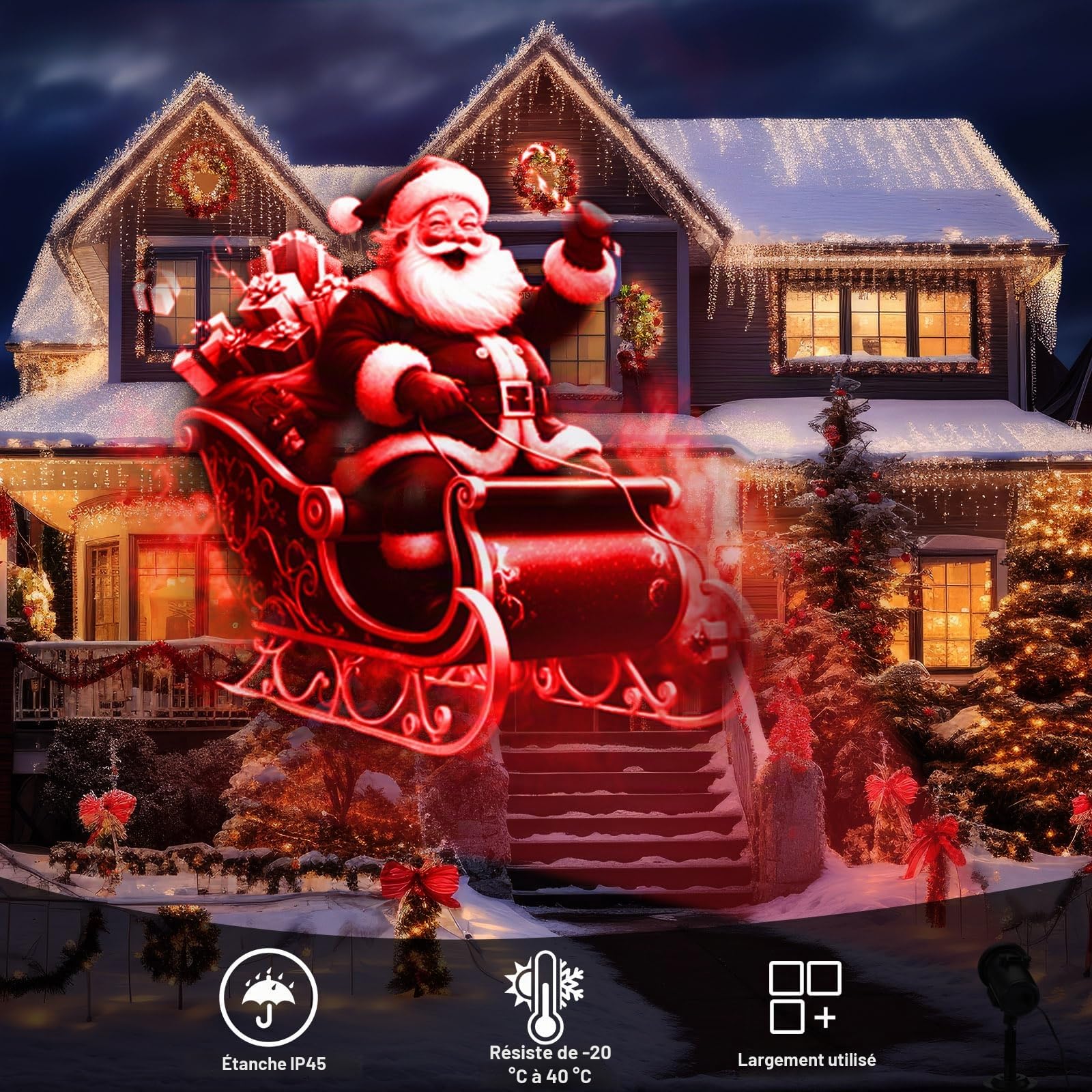 Weewooday Projecteur Halloween et Noël 3D avec 12 Motifs HD, Lumières 4 Couleurs, Télécommande et Minuterie, Déco Jardin, Fenêtre, Intérieur Extérieur