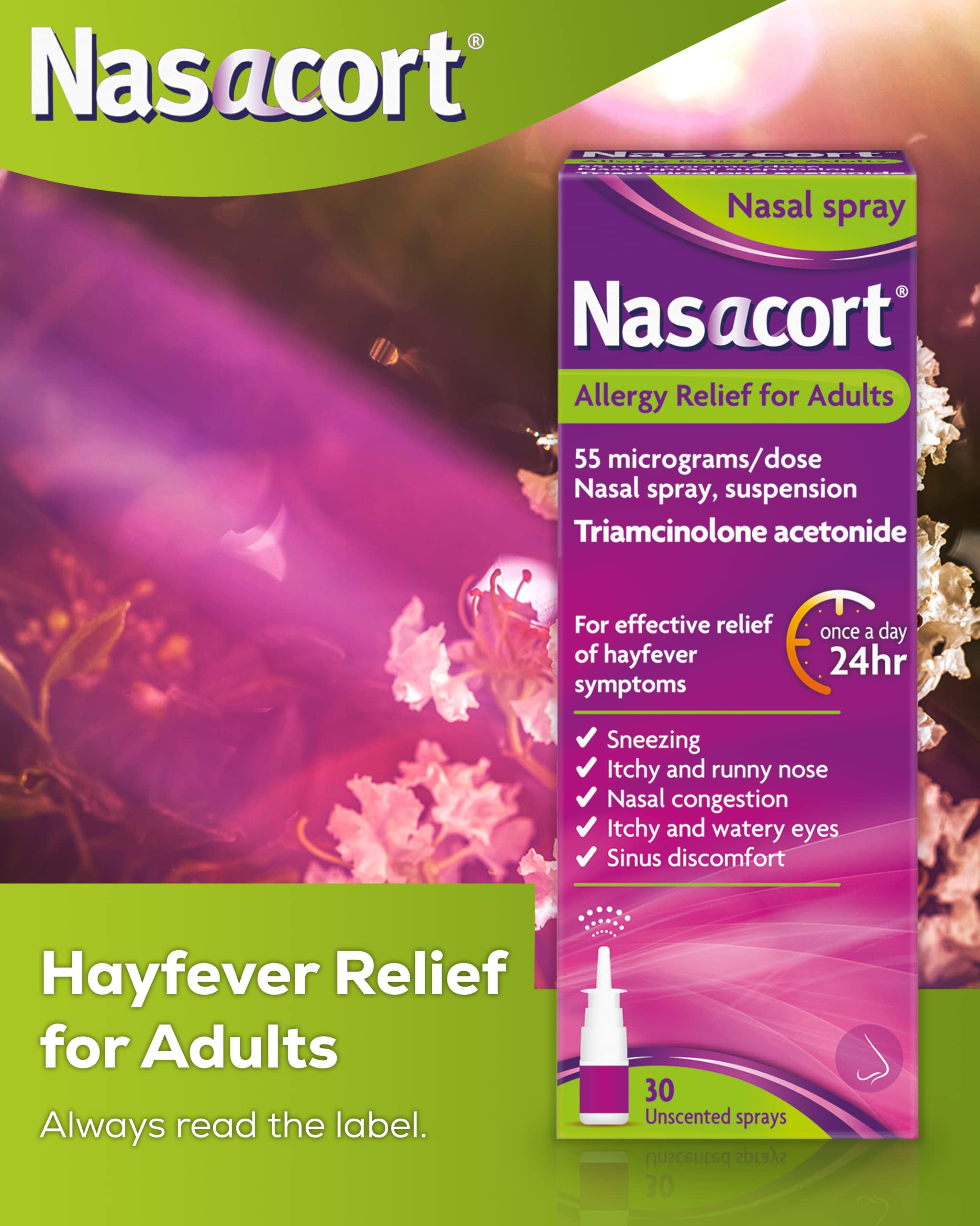 Nasacort Allergy Triamcinolone Nasal Spray 1215 Days Supply 24hr 8