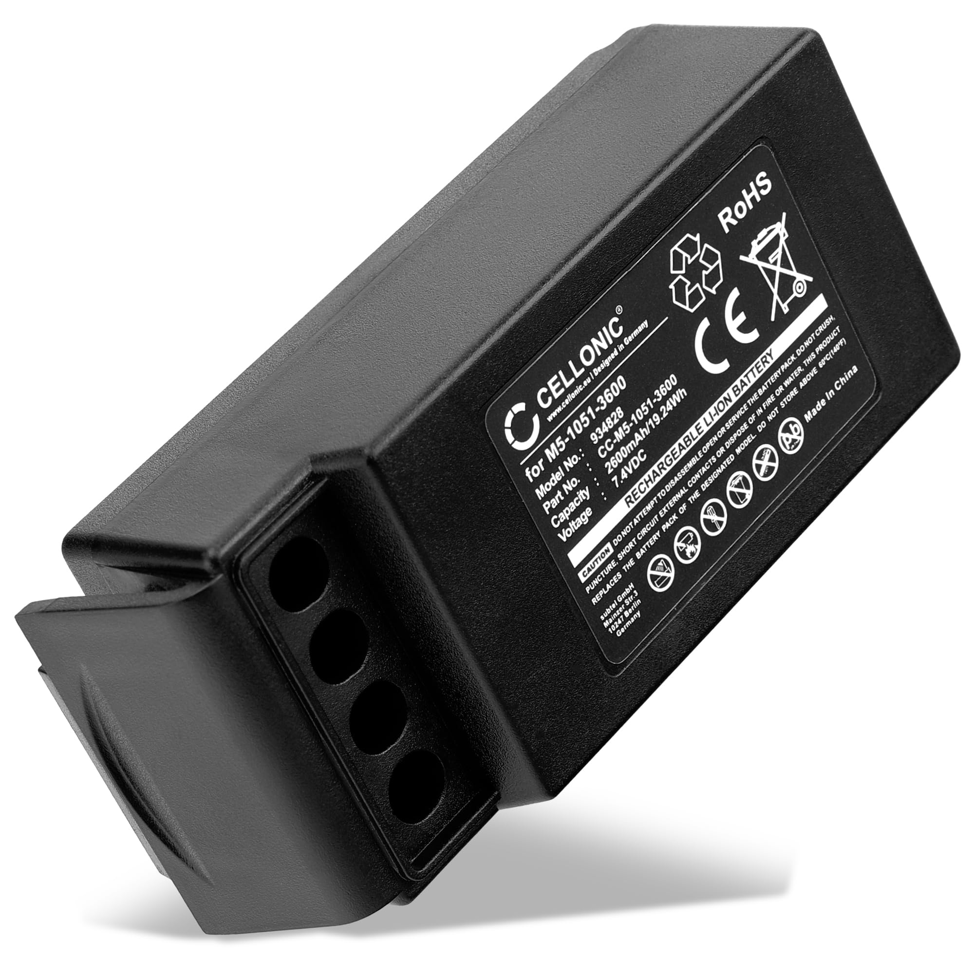 subtel, Batería para mandos a Distancia Compatible con Cavotec M9-1051-3600 EX, MC-3, MC-3000 (2600mAh, 7.4V)