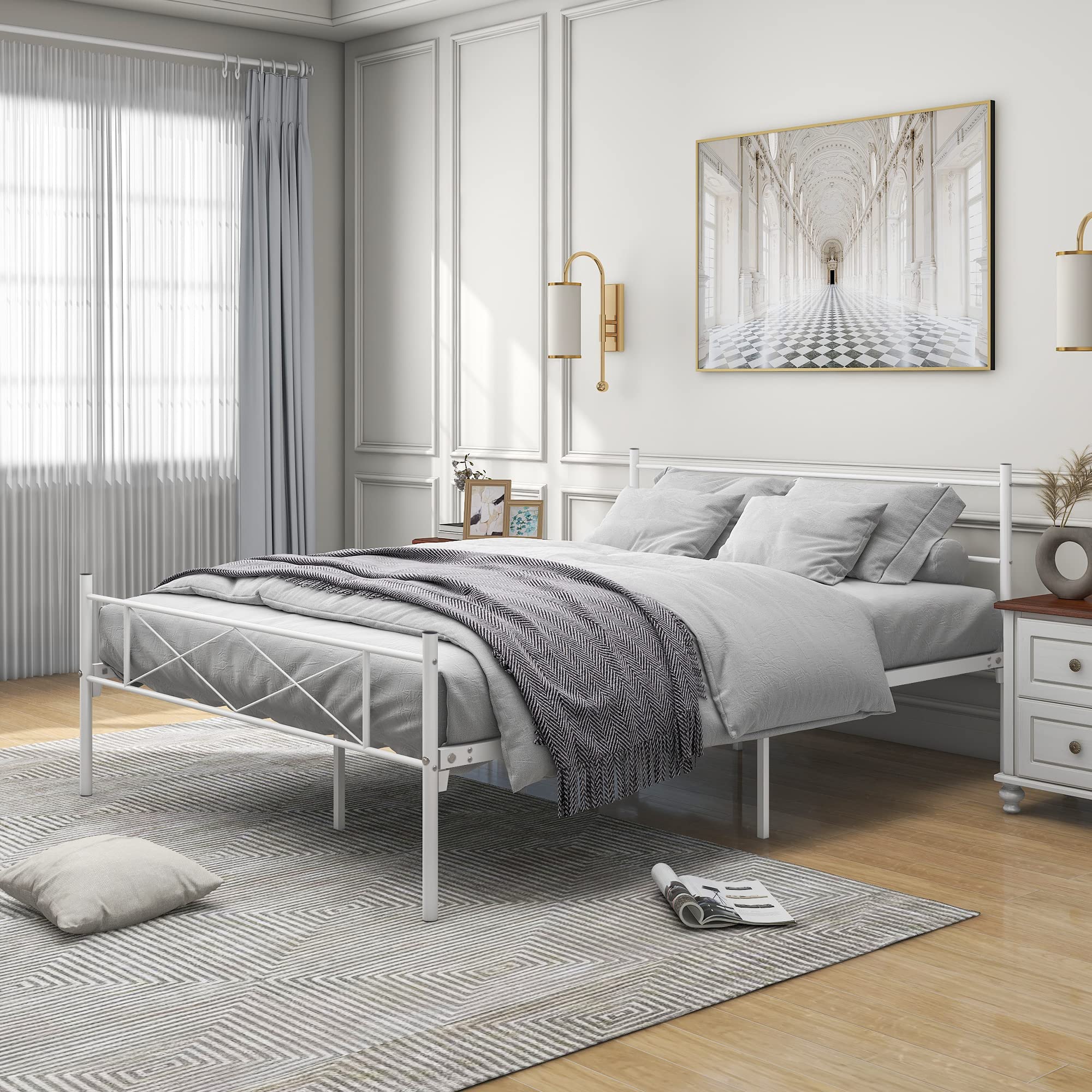 3-10 Panel Room Divider Square Design White (3 Panel)