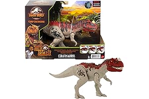 Mattel Jurassic World Camp Cretaceous Roar Attack Ceratosaurus Dinosaur Action Figure Toy...