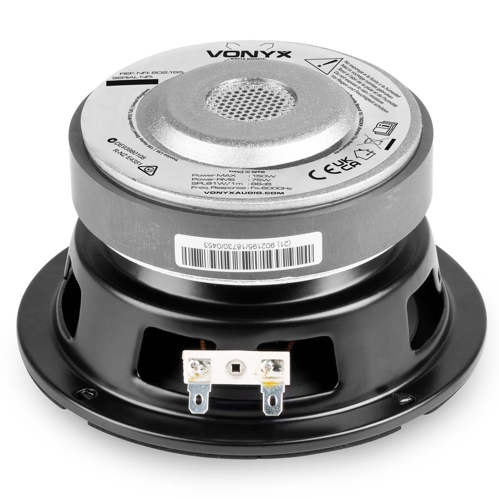 Fenton WPP13 - Woofer de 13 cm (5,25"), 150W máx., suspensión de Espuma, Bobina Resistente al Calor, Recambio Ideal para Altavoces HiFi o Montaje de Sistemas de Sonido Personalizados