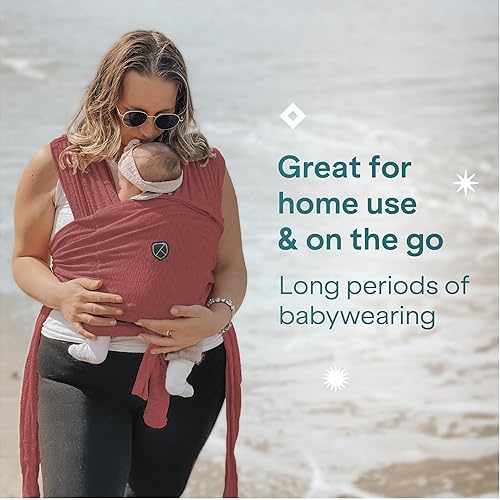 Miniatura 9 de Koala Babycare Portabebés, ajustable y fácil de llevar como camiseta, envoltura para bebé, talla única, portabebés unisex de hasta 22 libras