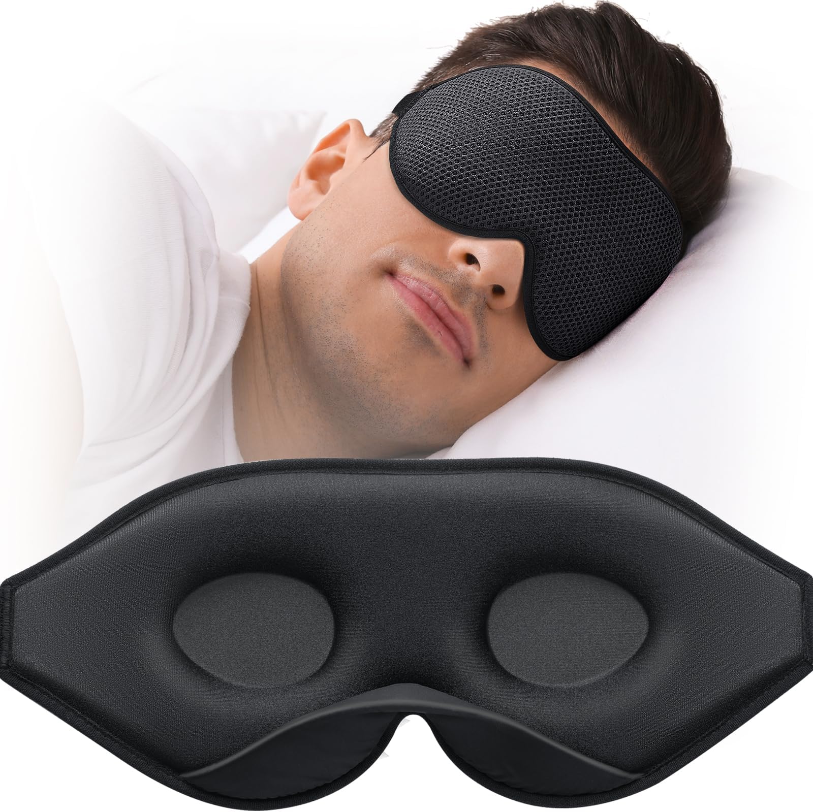 MZOO Sleep Eye Mask for Men Women, Zero Eye Pressure 3D
