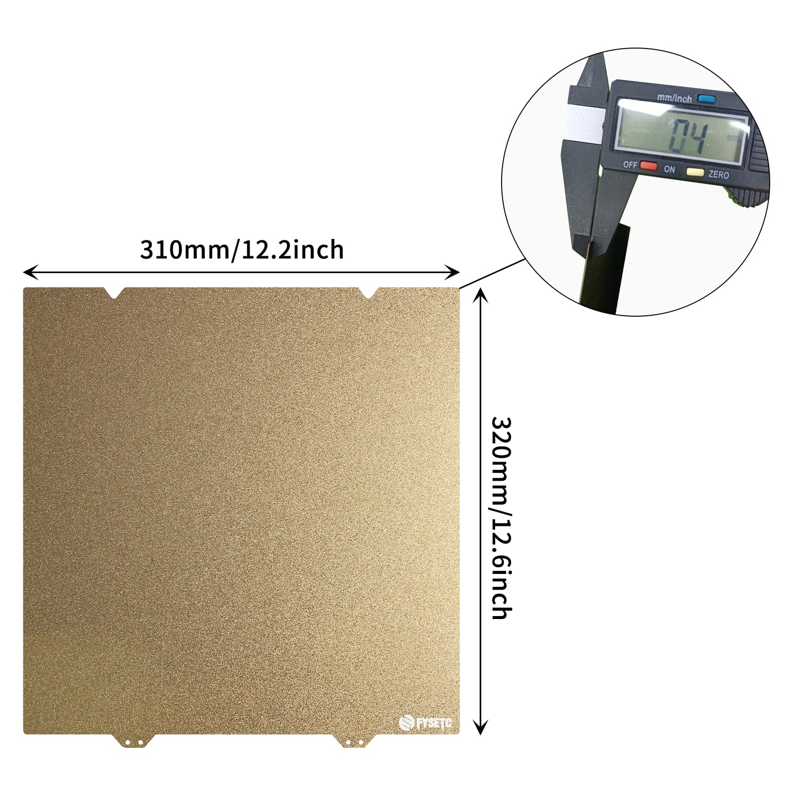 BCZAMD Akcesoria do drukarek 3D – płyta drukująca 310 x 320 mm – K1 Max, dwustronna powłoka proszkowa, elastyczna blacha konstrukcyjna ze stali sprężynowej do filamentu PLA, PETG, ABS, CR-10S Pro