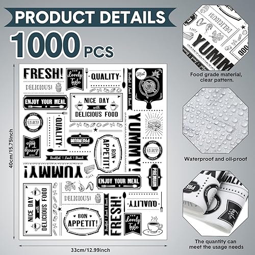 Miniatura 2 de Seajan Hojas de papel encerado de papel de periódico de 13 x 15.8 pulgadas, resistentes a la grasa, papel impermeable para envolver sándwich, papel